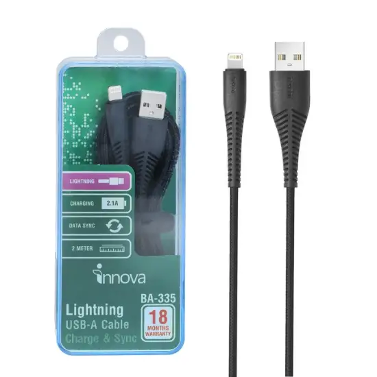 تصویر کابل تبدیل USB به لایتنینگ بیاند مدل BA-335 به طول 2 متر