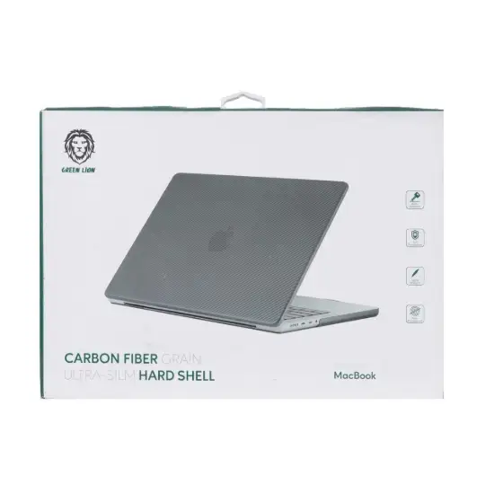 تصویر کاور گرین لاین مدل Carbon Fiber Grain مناسب برای مک بوک پرو 2021 14 اینچی