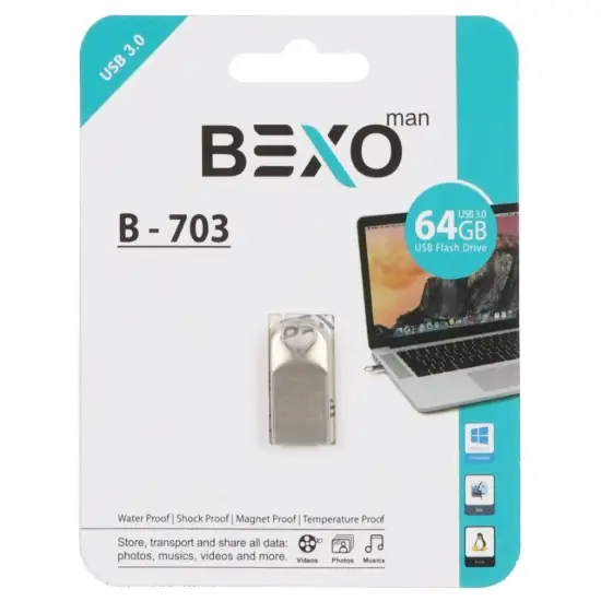 تصویر فلش مموری بکسو مدل B-703 USB3.0 ظرفیت 64 گیگابایت