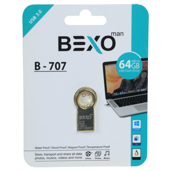 تصویر فلش مموری بکسو مدل B-707 USB3.0 ظرفیت 64 گیگابایت