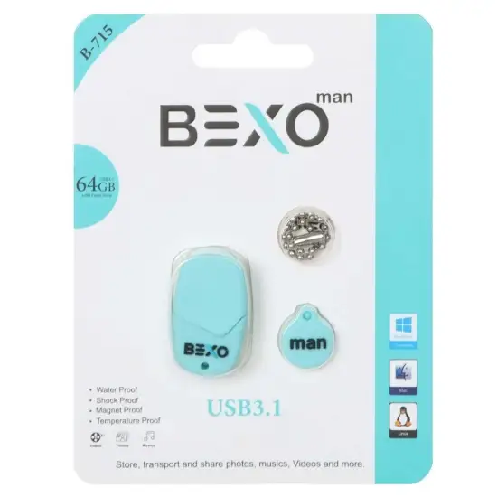 تصویر فلش مموری بکسو مدل B-715 USB3.1 ظرفیت 64 گیگابایت
