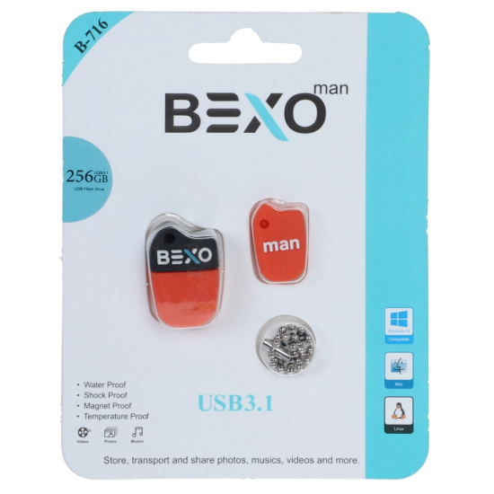 تصویر فلش مموری بکسو مدل B-716 USB3.1 ظرفیت 256 گیگابایت