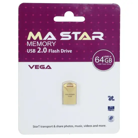 تصویر فلش مموری ام ای استار مدل  Vega USB 2.0 ظرفیت 64 گیگابایت