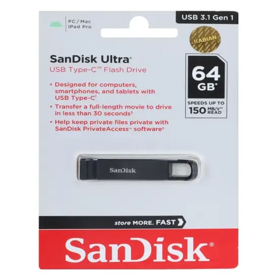 تصویر فلش مموری سن دیسک مدل Ultra USB3.1 ظرفیت 64 گیگابایت