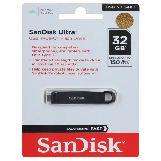 تصویر فلش مموری سن دیسک مدل Ultra USB3.1 ظرفیت 32 گیگابایت
