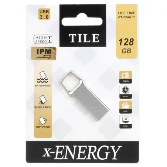 تصویر فلش مموری ایکس انرژی مدل Tile USB3.0 ظرفیت 128 گیگابایت