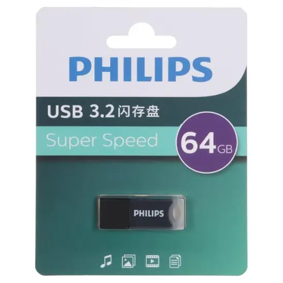 تصویر فلش مموری فیلیپس مدل FM10UA064B/93-B USB 3.2 ظرفیت 64 گیگابایت