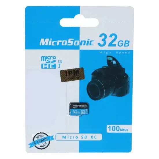 تصویر کارت حافظه microSDXC میکروسونیک مدل 533X کلاس 10 استاندارد U1 سرعت 100MBps ظرفیت 32 گیگابایت