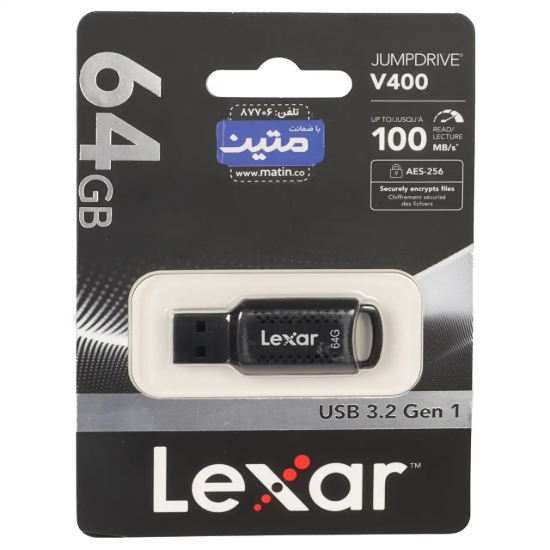 تصویر فلش مموری لکسار مدل V400 ظرفیت 64 گیگابایت