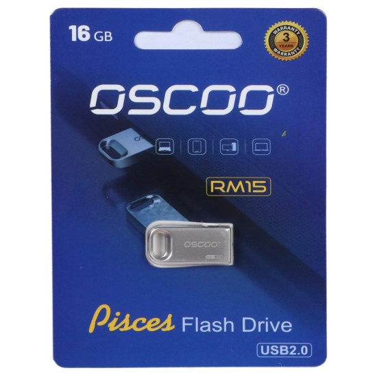 تصویر فلش مموری OSCOO USB2.0 مدل RM15 ظرفیت 16 گیگابایت