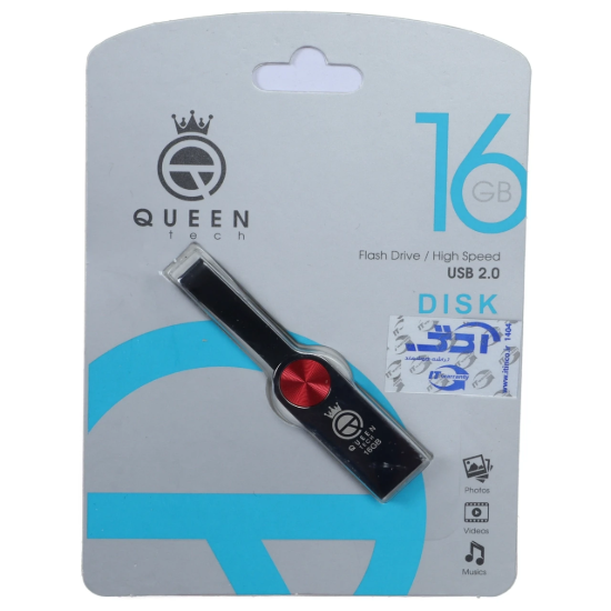 تصویر فلش مموری کویین تک مدل DISK USB2.0 ظرفیت 16 گیگابایت