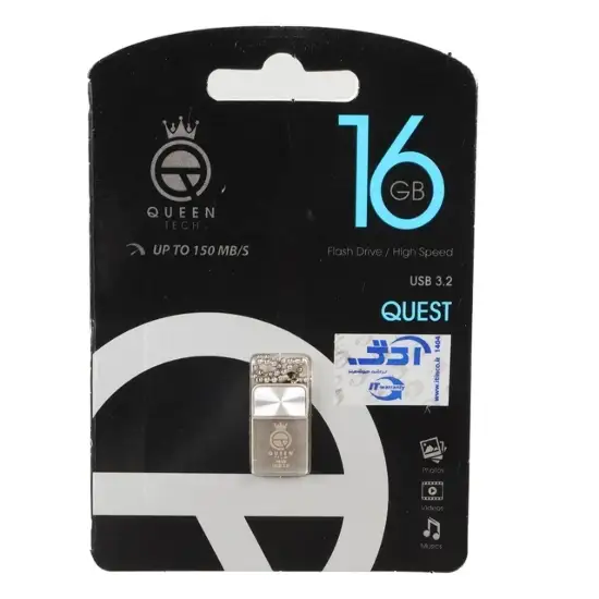 تصویر فلش مموری کویین تک مدل QUEST USB3.2 ظرفیت 16 گیگابایت