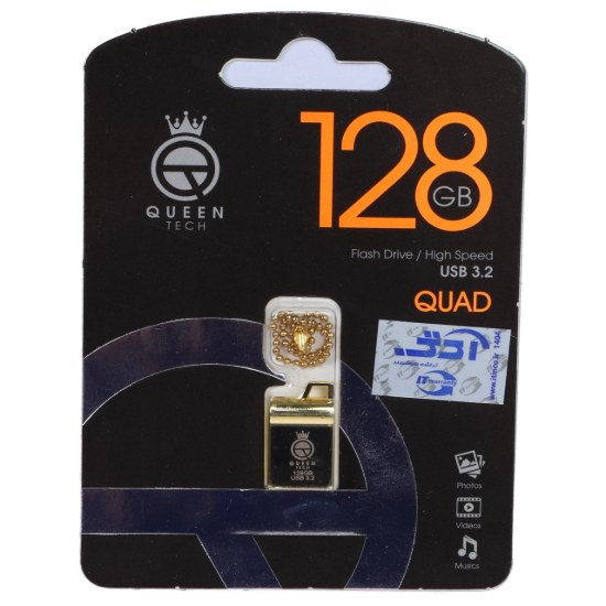 تصویر فلش مموری کویین تک مدل QUAD USB3.2 ظرفیت 128 گیگابایت 