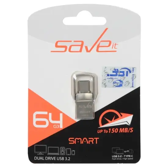 تصویر فلش مموری سیو ایت  مدل Smart USB3.2 USB-Cظرفیت 64 گیگابایت