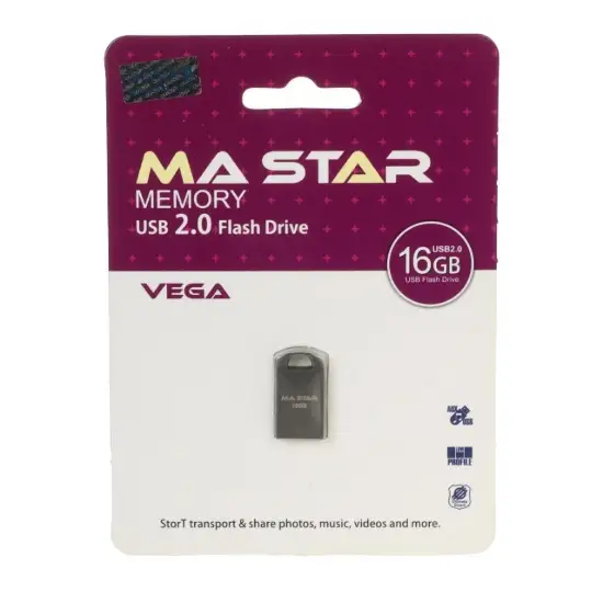 تصویر فلش مموری ام ای استار مدل  Vega USB 2.0 ظرفیت 16گیگابایت