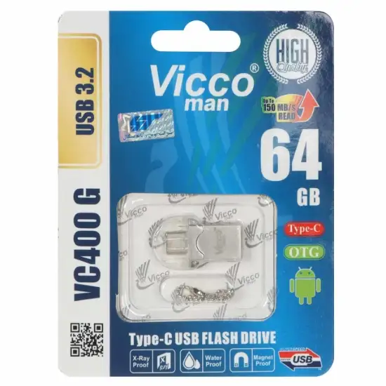 تصویر فلش مموری ویکومن مدل VC400 OTG USB3.2 ظرفیت 64 گیگابایت